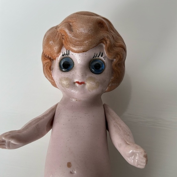 Vintage German Bisque Doll Glass Eye Articulate Arms - Picture 2 of 10